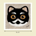 old tuxedo cat art print image size reference