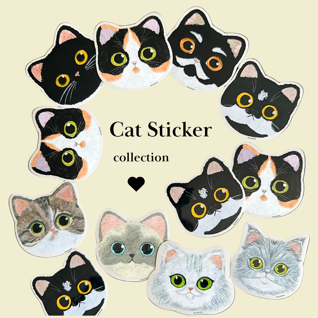 illustration cat breed sticker collection