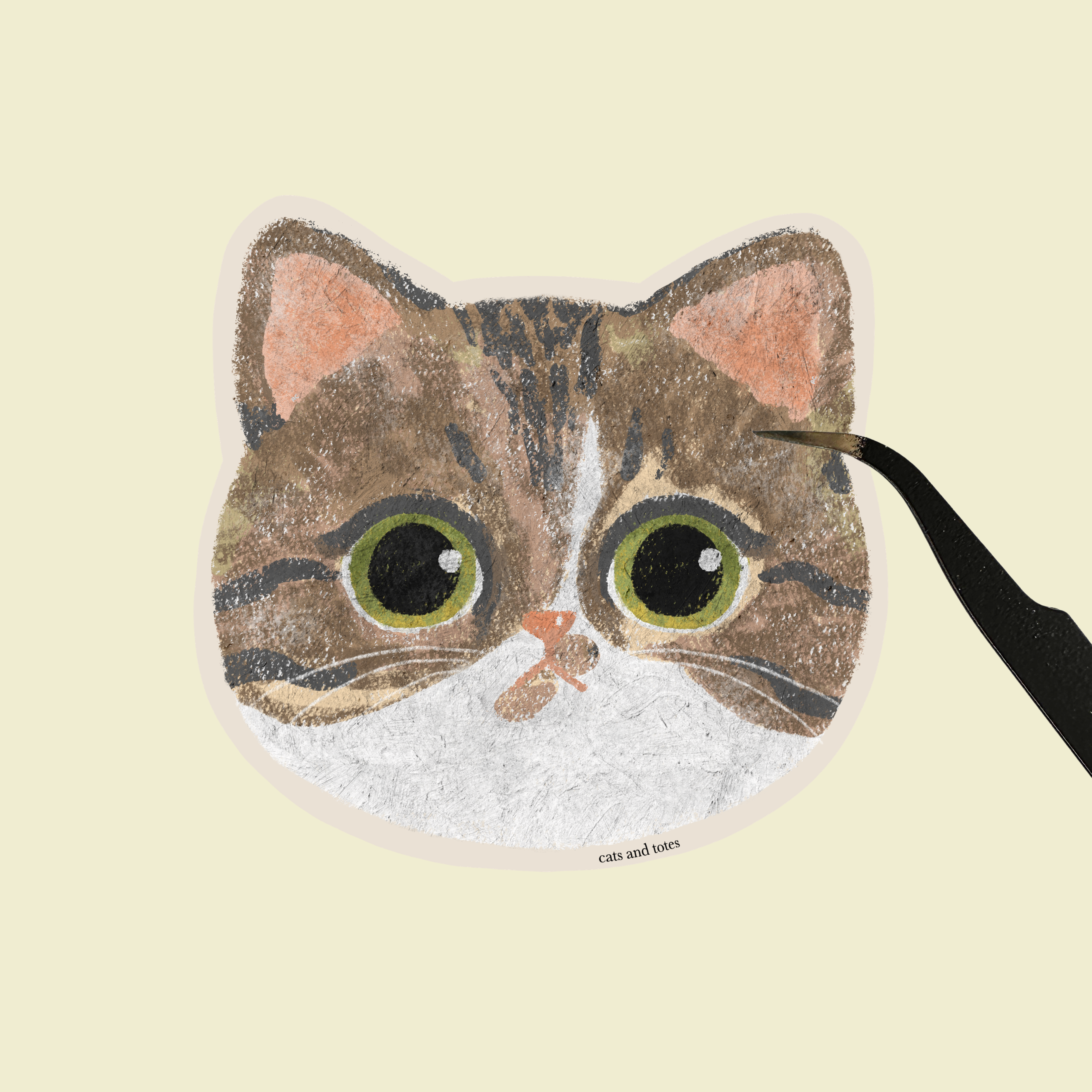 American_Shorthair_Tabby_Cat_Sticker__Waterproof__Laminated