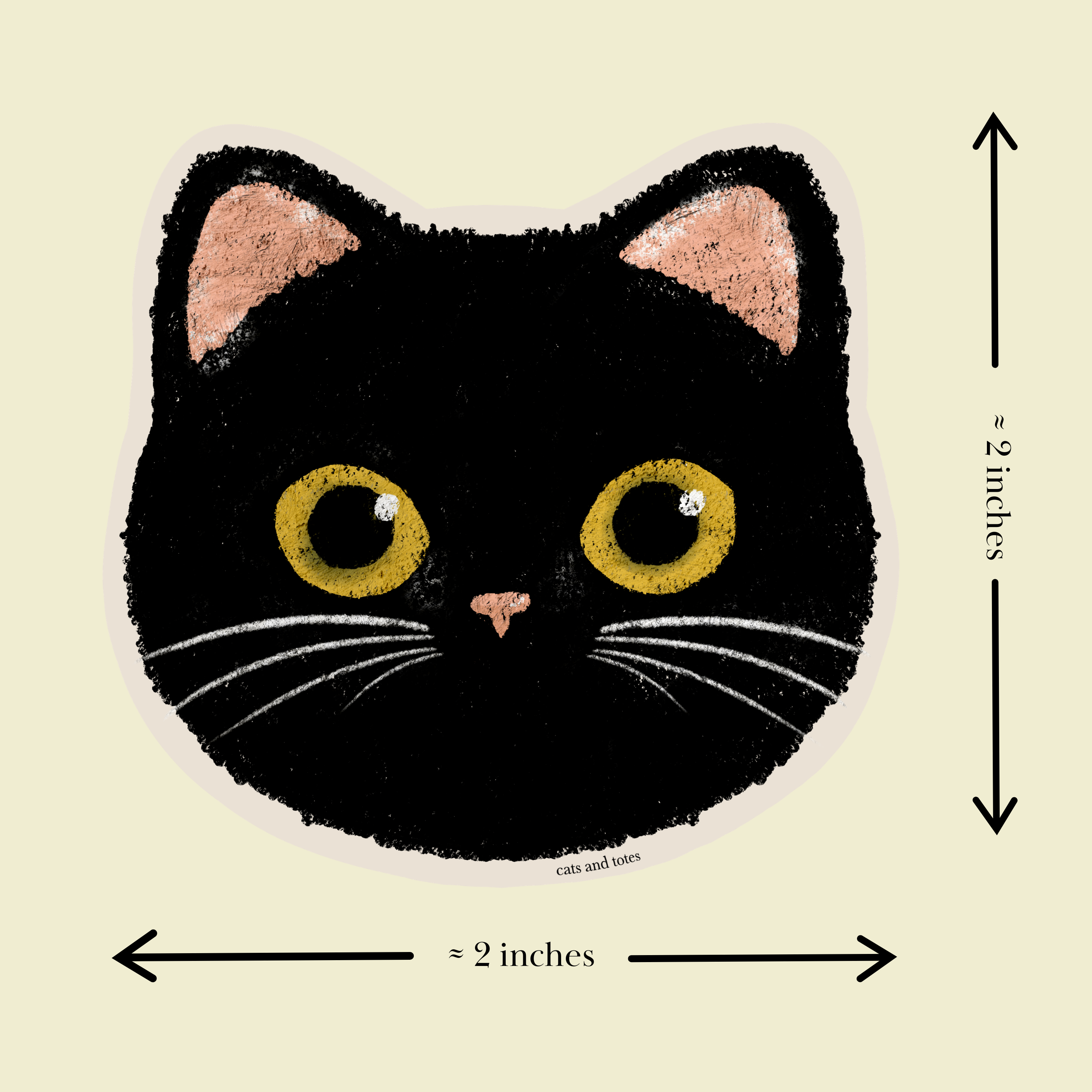 black cat cute cat sticker vinyl matte cute pastel original artwork fun and whimsical design