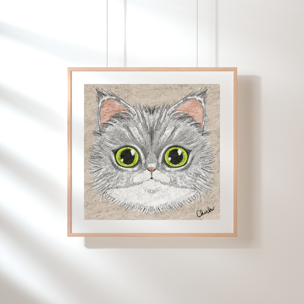 maine coon cat portrait painting hanging wall art hanging frame decor 