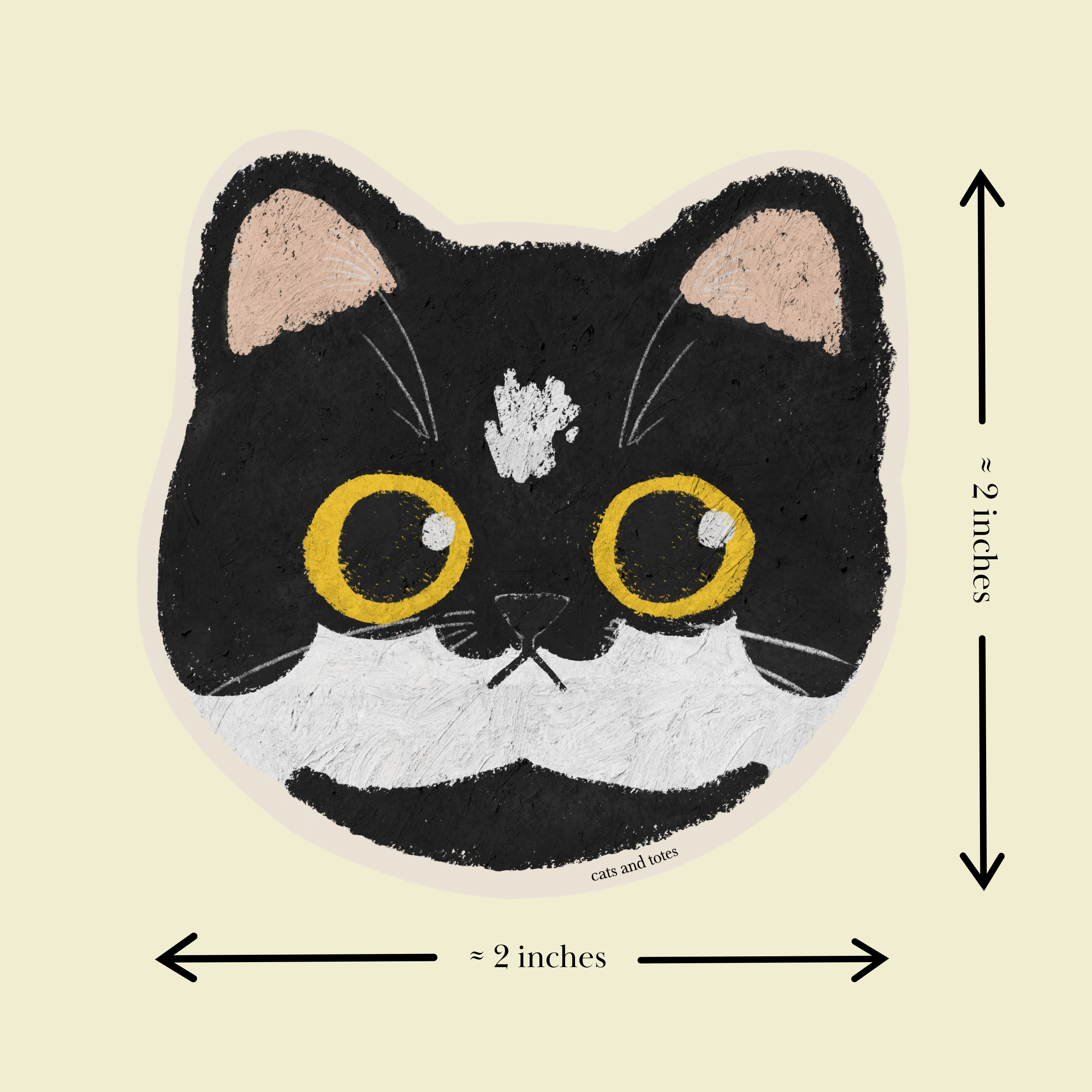 tuxedo cat cat sticker vinyl matte cute pastel original artwork fun and whimsical design