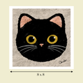 black cat art print image size reference